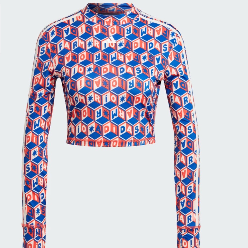ADIDAS X FARM RIO CROP LONG SLEEVE SHIRT SIZE LARGE - Picture 4 of 16